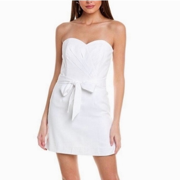 Lilly Politzer Kylo Mini Strapless Skirted Romper in Resort White 4 NWT - Picture 1 of 9